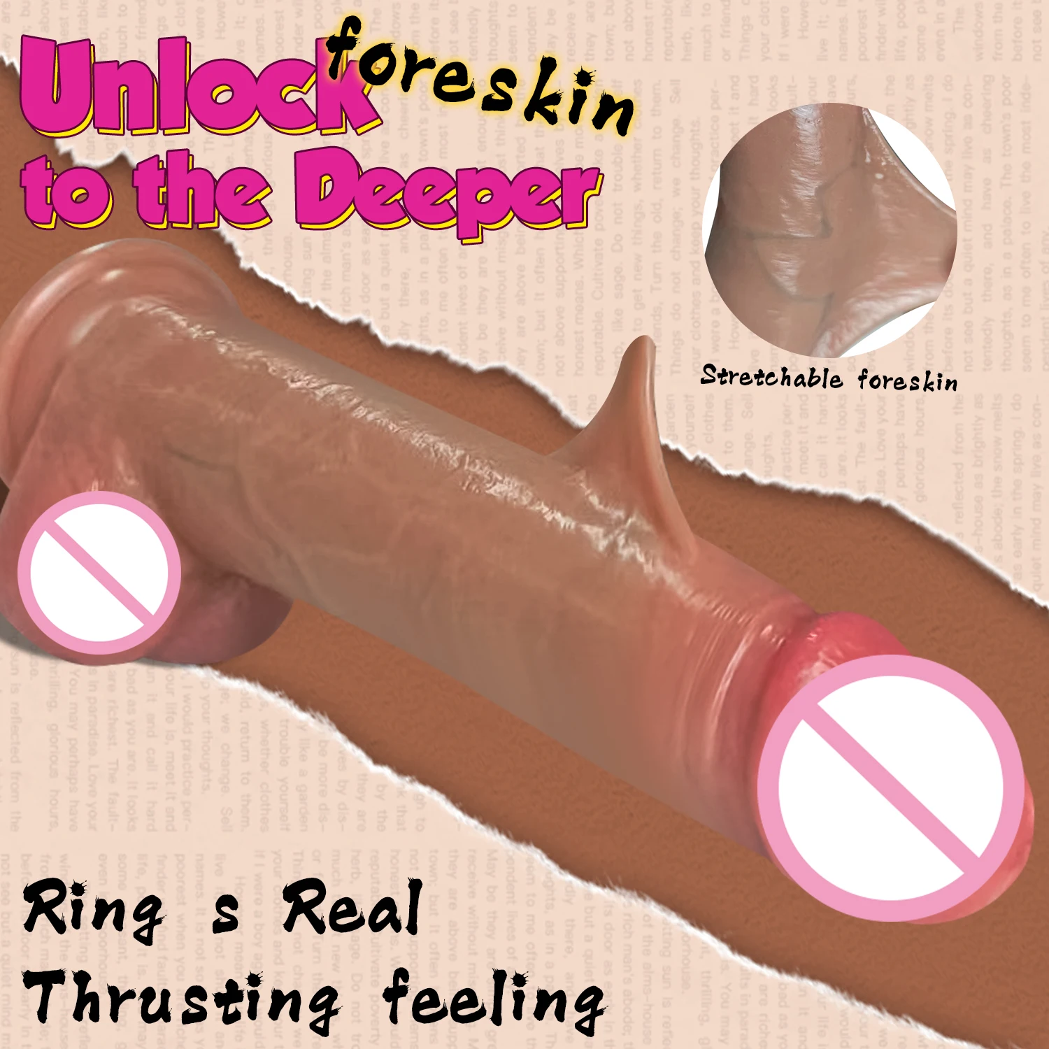 Wholesale Customized Adult Silicone Foreskin Dildo Strong Suction Cup Soft Sex Product G-Spot Stimulation Sex Toys for Women