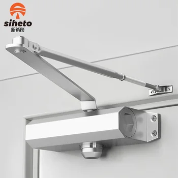 This is an automatic door closer latch, it's a spring-operated model designed for easy installation and adjustable closing force This is an automatic door closer latch, it's a spring-operated model designed for easy installation and adjustable closing force