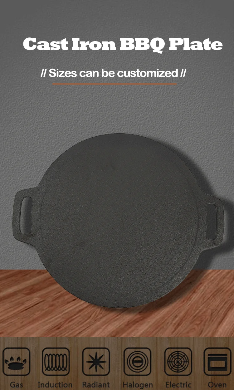 Cast Iron Plate Bbq Doublesided Grill Pan Nonstick Grill Plate Frying Cookware Roasting Pan