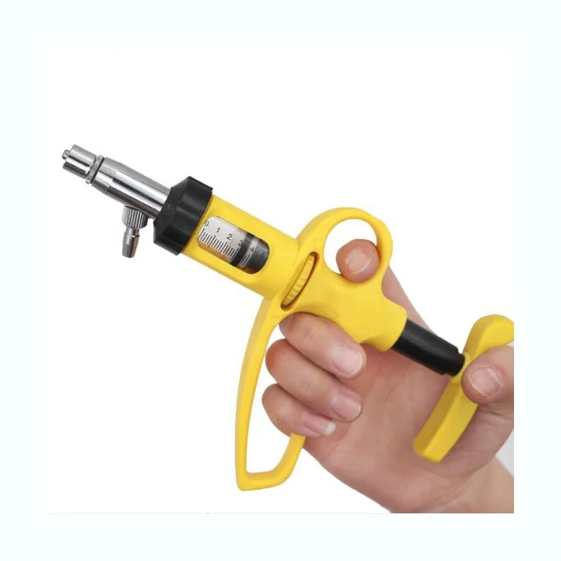 Plastic 5ml Adjustable Veterinary Drencher Feeding Injection Gun Automatic Continuous Syringe Animal Injector Drenching Gun