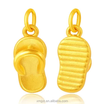 3D Hard Gold Gold Slipper Pendant 999 Pure Gold Evil Transfer Bead Necklace Jewelry