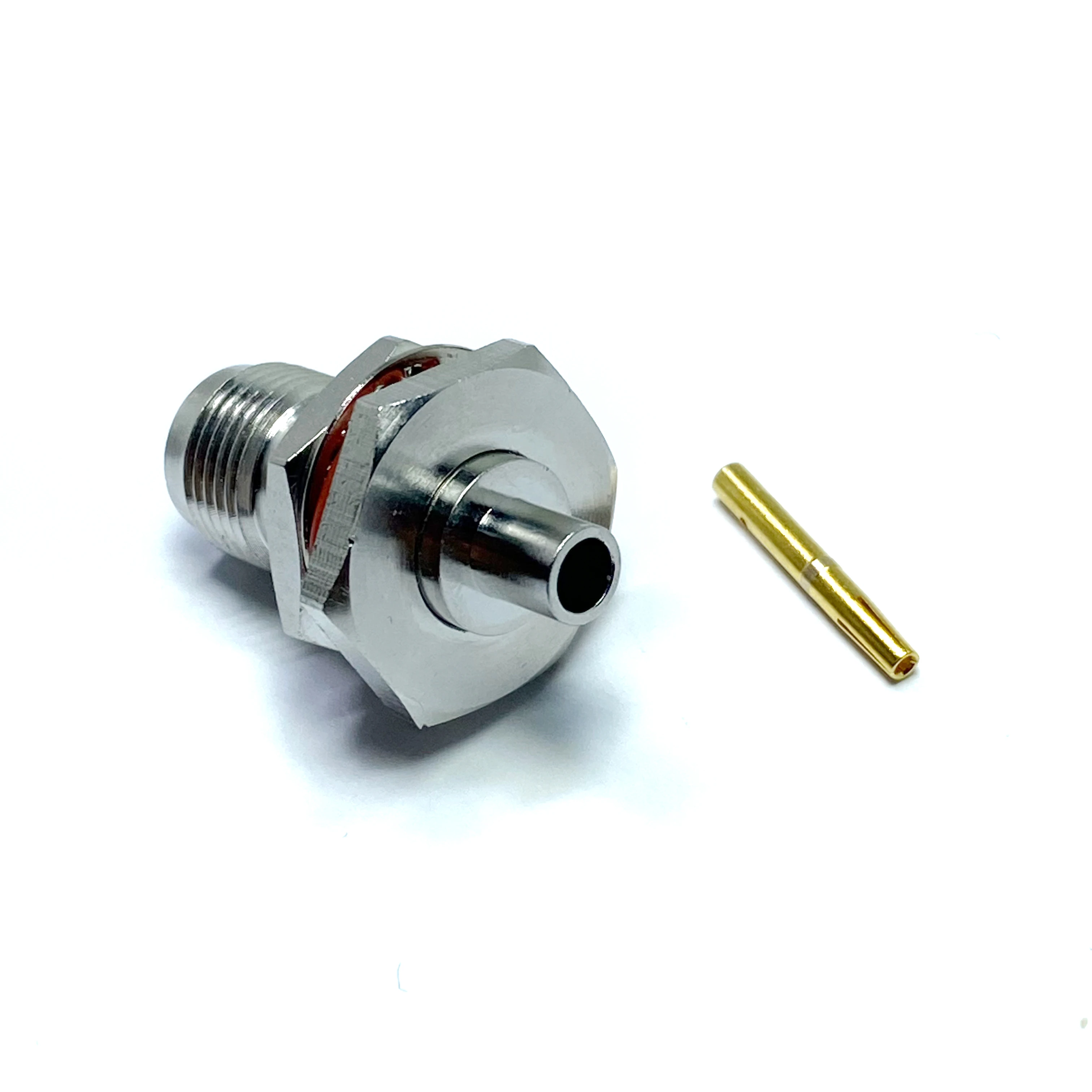 rf connector waterproof tnc female bulkhead crimp rf connector for rg141 rg402 coaxial cable manufacture