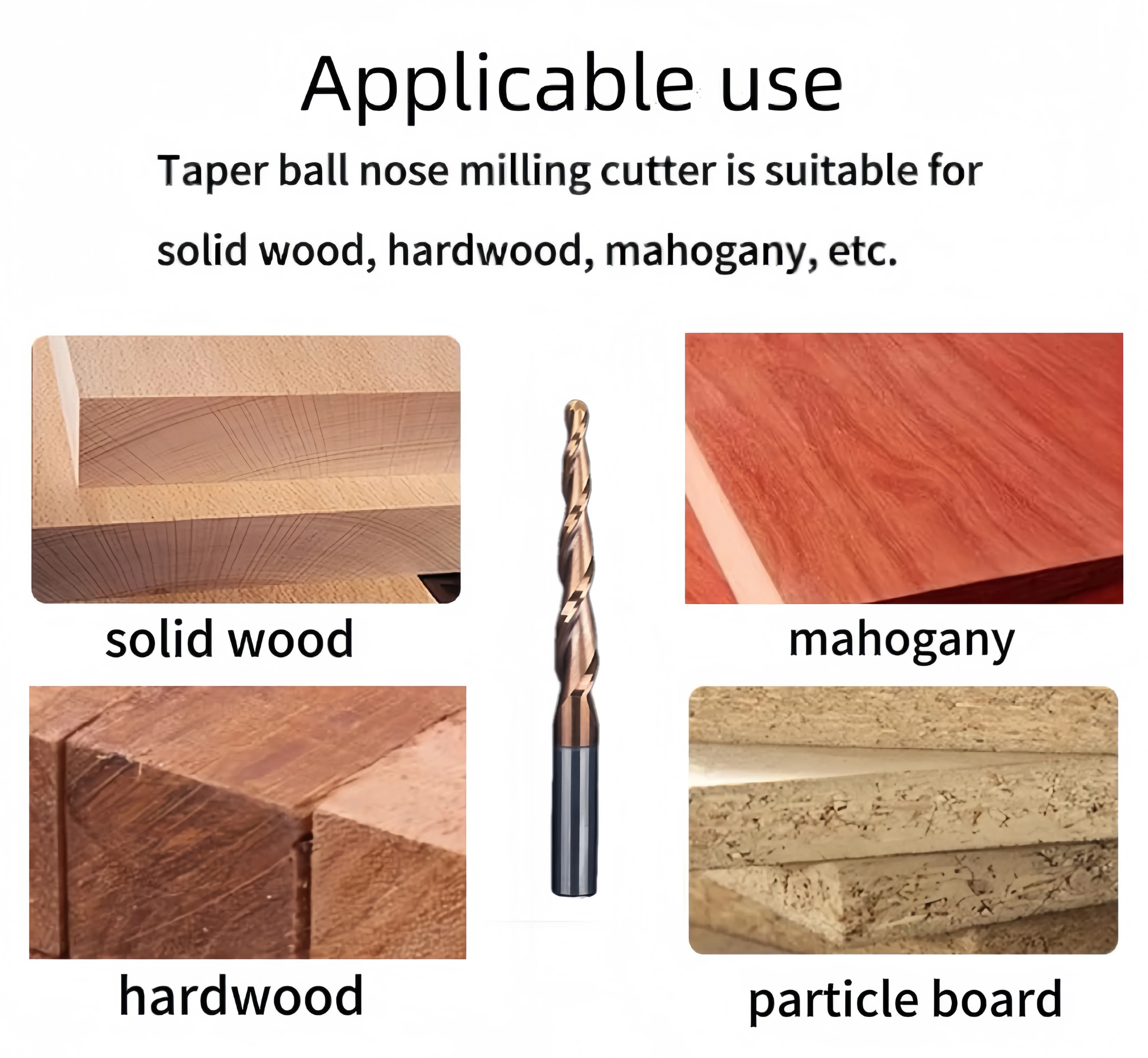 Popular Hot Sales CNC Router Bit Carbide Conical Ball Nose End Mill ...