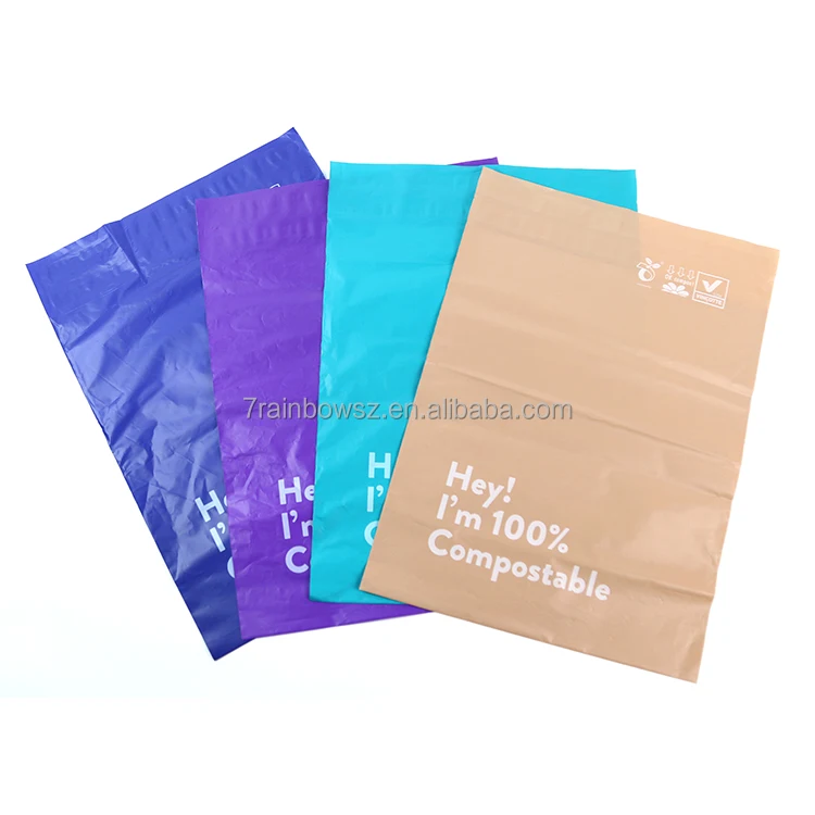 Custom Printed Poly Mailer Bag 10x13"100 Bio Plastic Shipping Courier Bag For Clothes Double