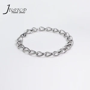 Custom Simple Punk Style Stainless Steel Big Link Chain Gold Plated Hiphop Bracelet for Men's Trendy Jewelry Great Gift Idea