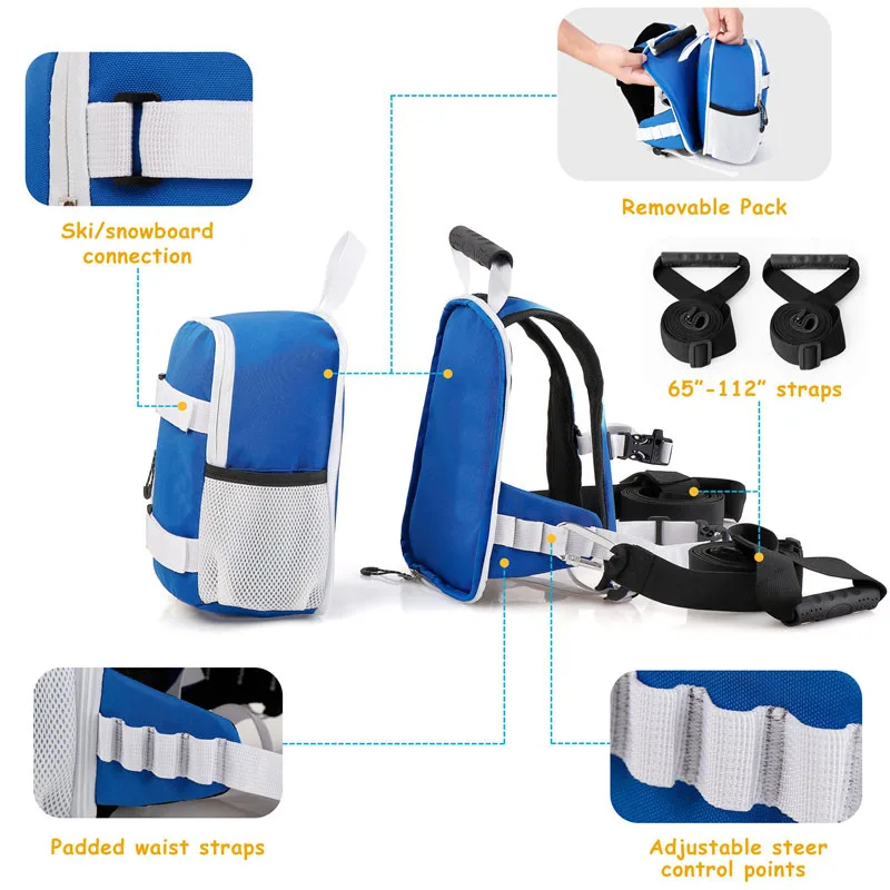 Snowboard And Ski Training Harness Detachable Backpack Included Ski