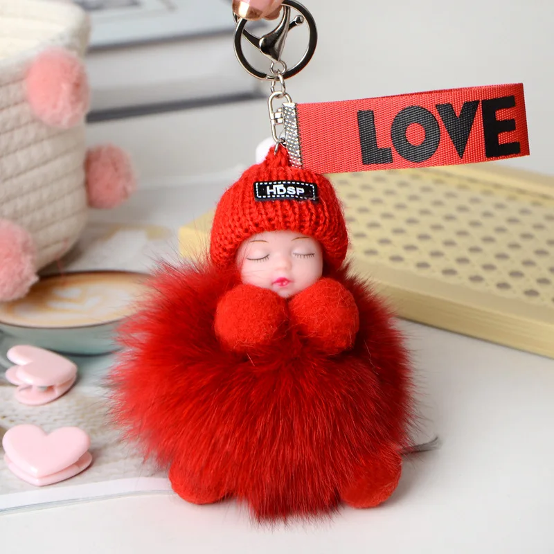 Tej Gifts Fluffy Faux Fur Cute Doll Pom Pom Key Ring  Keychain for Girls  Bag Red Key Chain Price in India - Buy Tej Gifts Fluffy Faux Fur Cute Doll  Pom