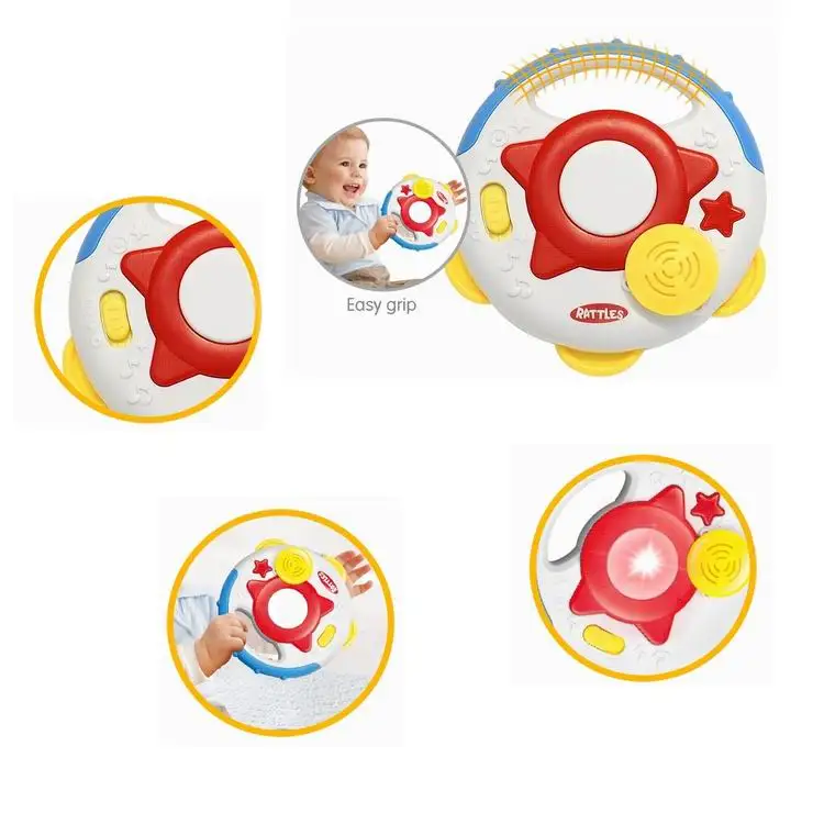 Baby 2 in 1  Tambourine with Light and Music Baby Toy Set