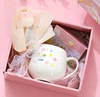 pink Small flower cup tulip bouquet card