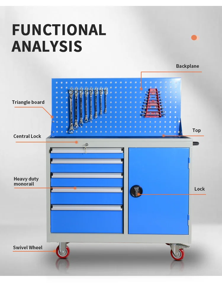 product oem customizable metal steel iron rolling tool chest garage storage cabinet with drawer powder coating finish-54