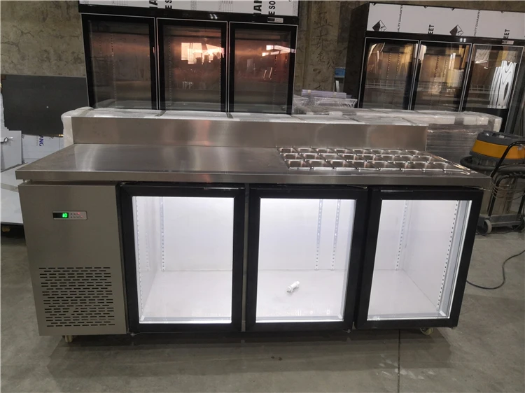 New Arrival  Factory Offered Various of Bubble Tea Preparing Working Station Table Counter Milk Tea Counter Fridge