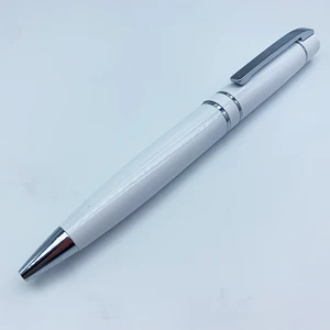 High Quality Heavy Luxury White Metal Pen With Custom Logo Stationery and School Supplies Promotion Twist Metal Ballpoint Pen