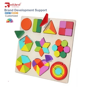 New Arrival Children's Montessori Wooden Graphic Puzzle Shape Matching Puzzle Toy Toddler Baby Kids Games Toys
