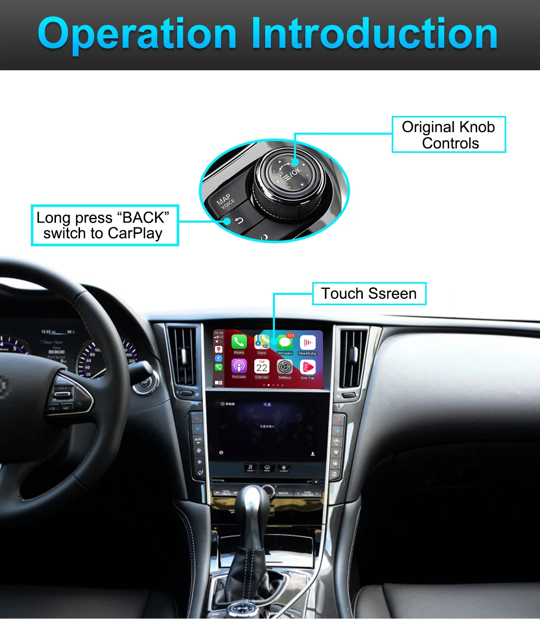 Joyeauto Wireless Apple Carplay Android Auto For Infiniti 20152019 Q50