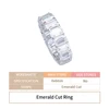 4*6mm emerald cut ring silver color