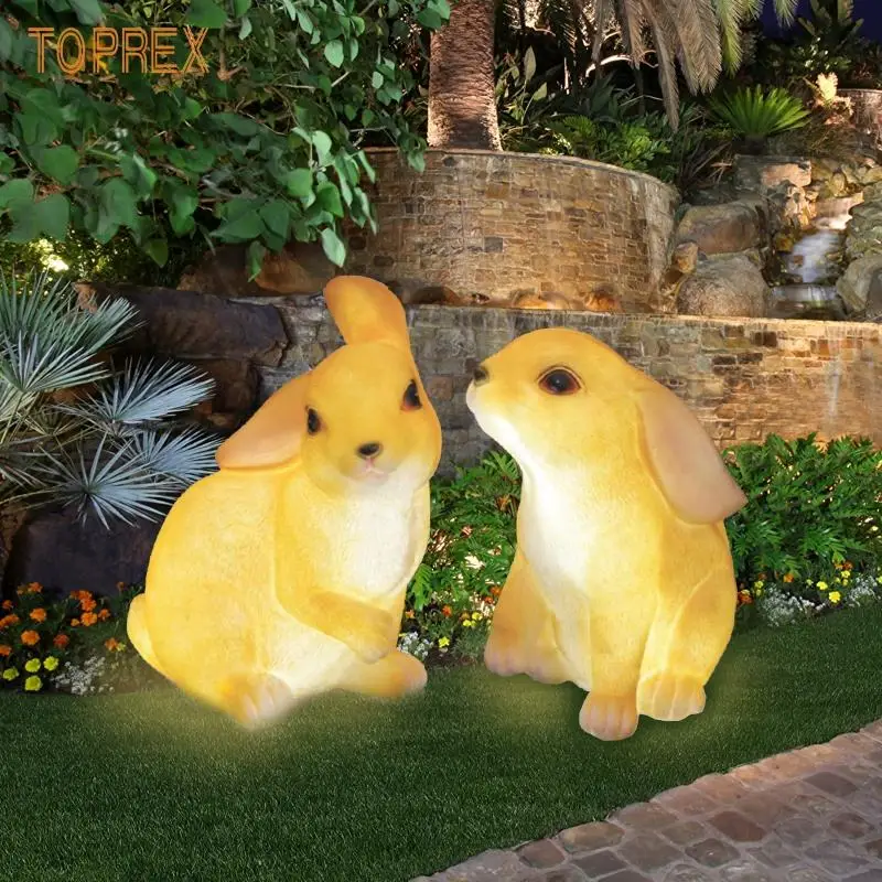 Commercial Level Durable Outdoor LED Resin 3D Sculpture Christmas Rabbit and Animals Motif Light for New Year Projects