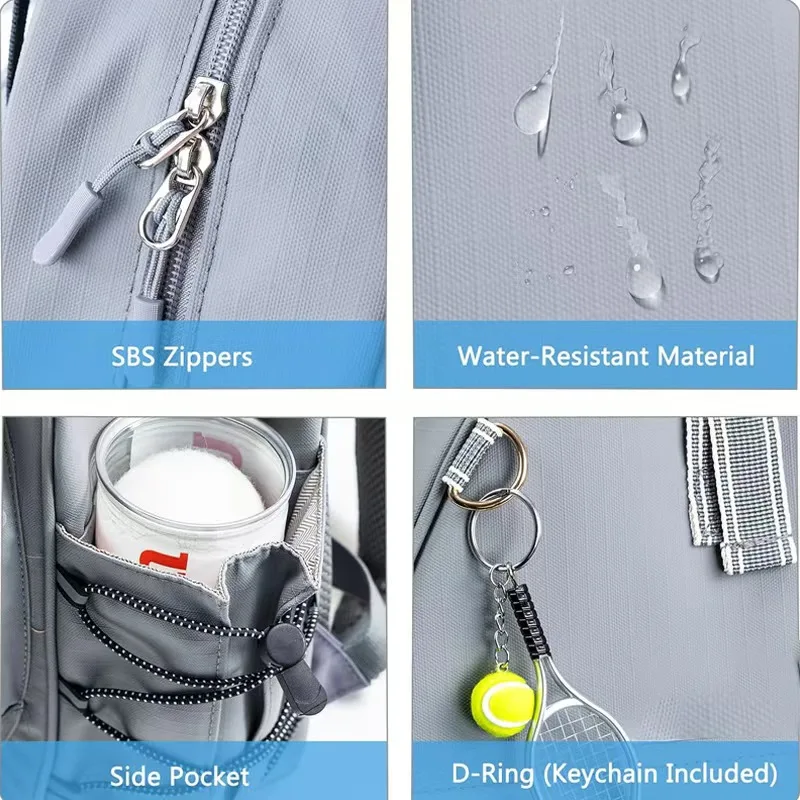 Customized Sports Backpack with 2 Rackets Waterproof Badminton Tennis and Pickle Bag, Customized logo preview 4