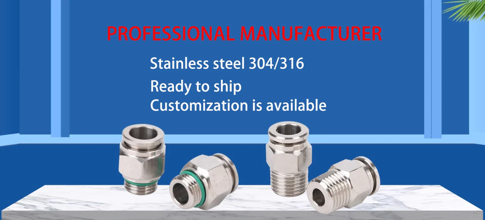 Ss Pneumatic Push In Fitting Push To Connect Air Fittings Quick Push To