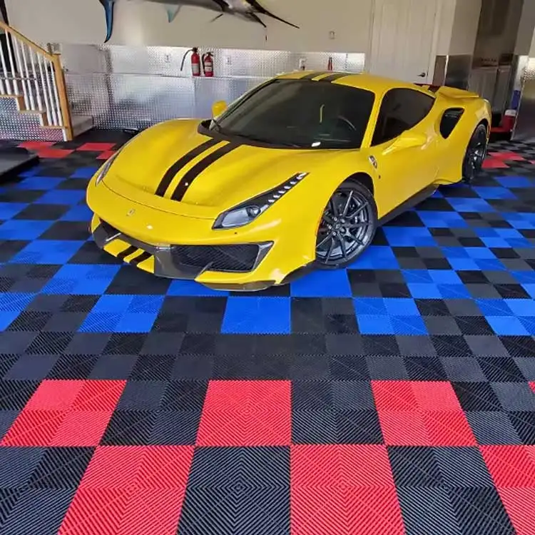 Factory Grade Interlocking PP Plastic Grid Floor Tiles for Car Wash Detailing Workshop