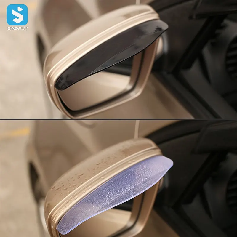 Lot De 2 Pare-pluie Universels Pour Rétroviseurs De Voiture - Capuchon En PVC - Protection Contre La Pluie Et Le Soleil - Noir