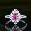 Bague diamant rubis naturel