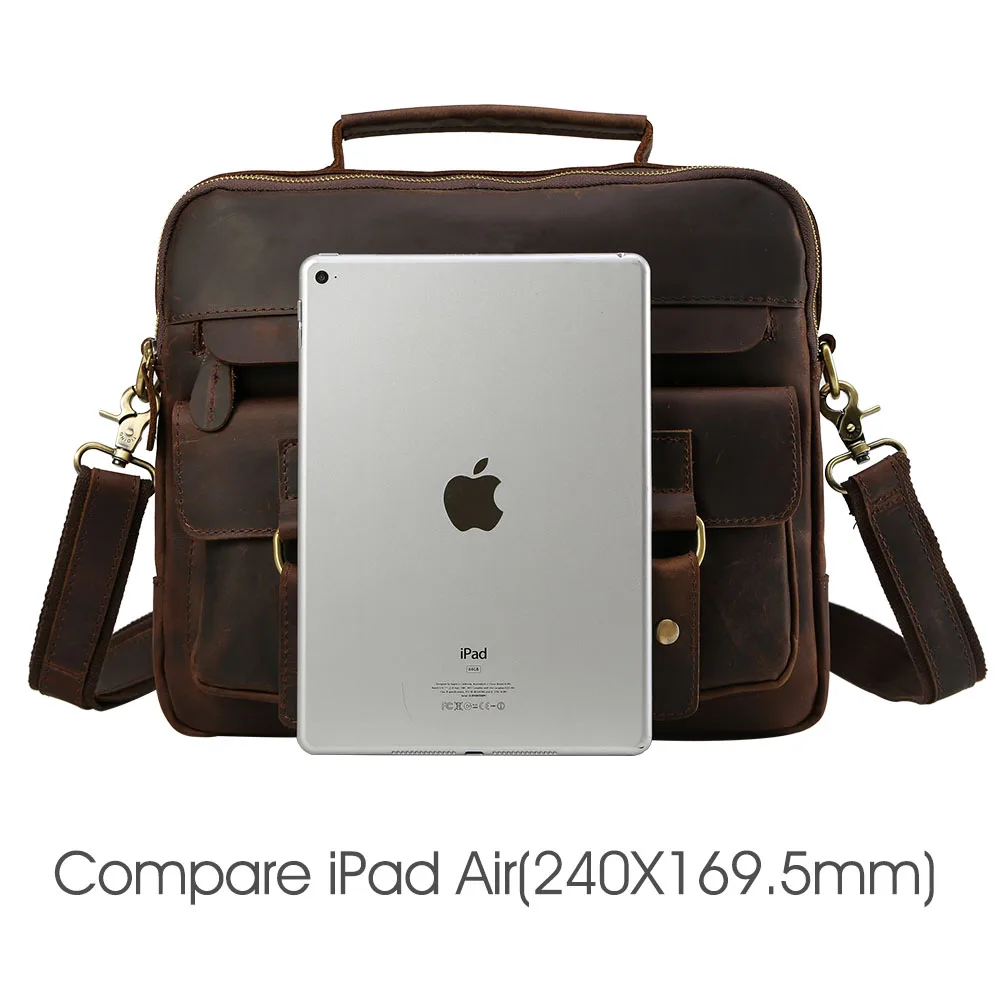 TIDING Manufacture Wholesale Custom Logo Handmade Vintage Real Leather Messenger Bag Laptop Briefcase Leather Crossbody Bags