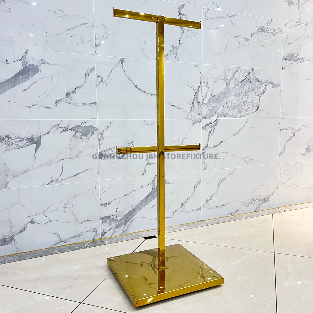 Customized Shopping Mall 2 Tier Bag Display Stand Luxury Bag Stand Display Home Hand Bag Display Stand