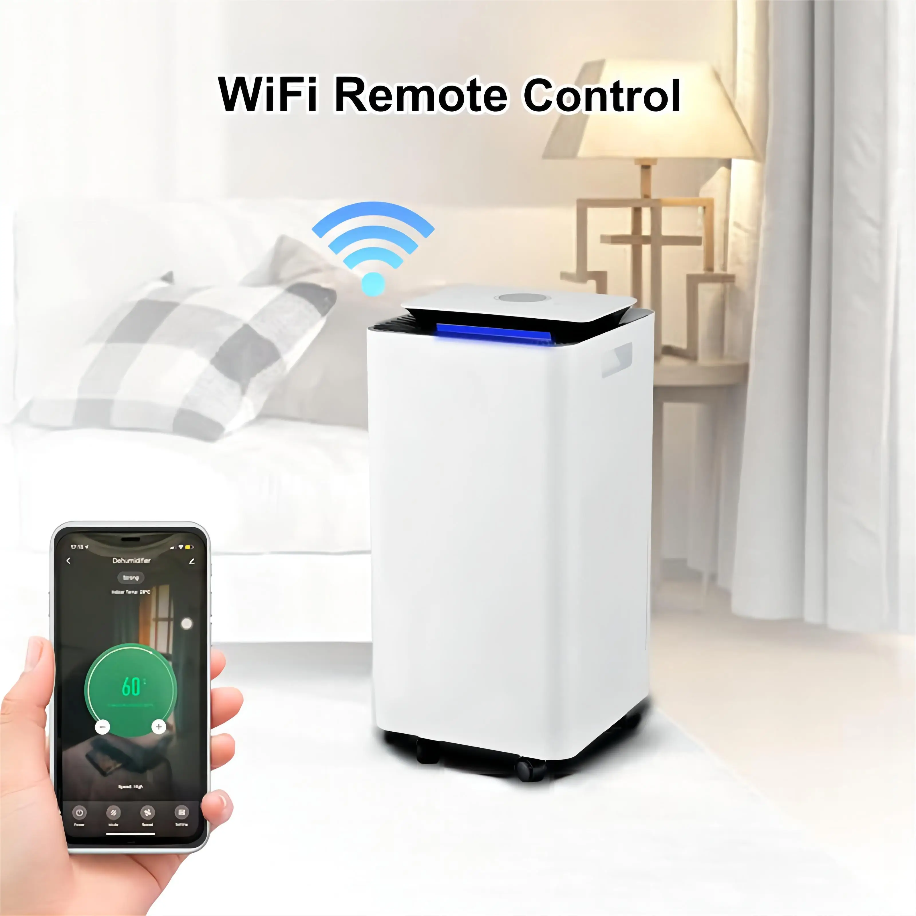 Fuda 12l/day Portable Air Dehumidifier Fan With Wifi Tuya App Smart