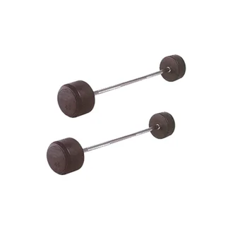 Rubber Coated Fixed Barbell Fixed Straight / Curl Rubber Barbell Powerlifting Barbells Sets
