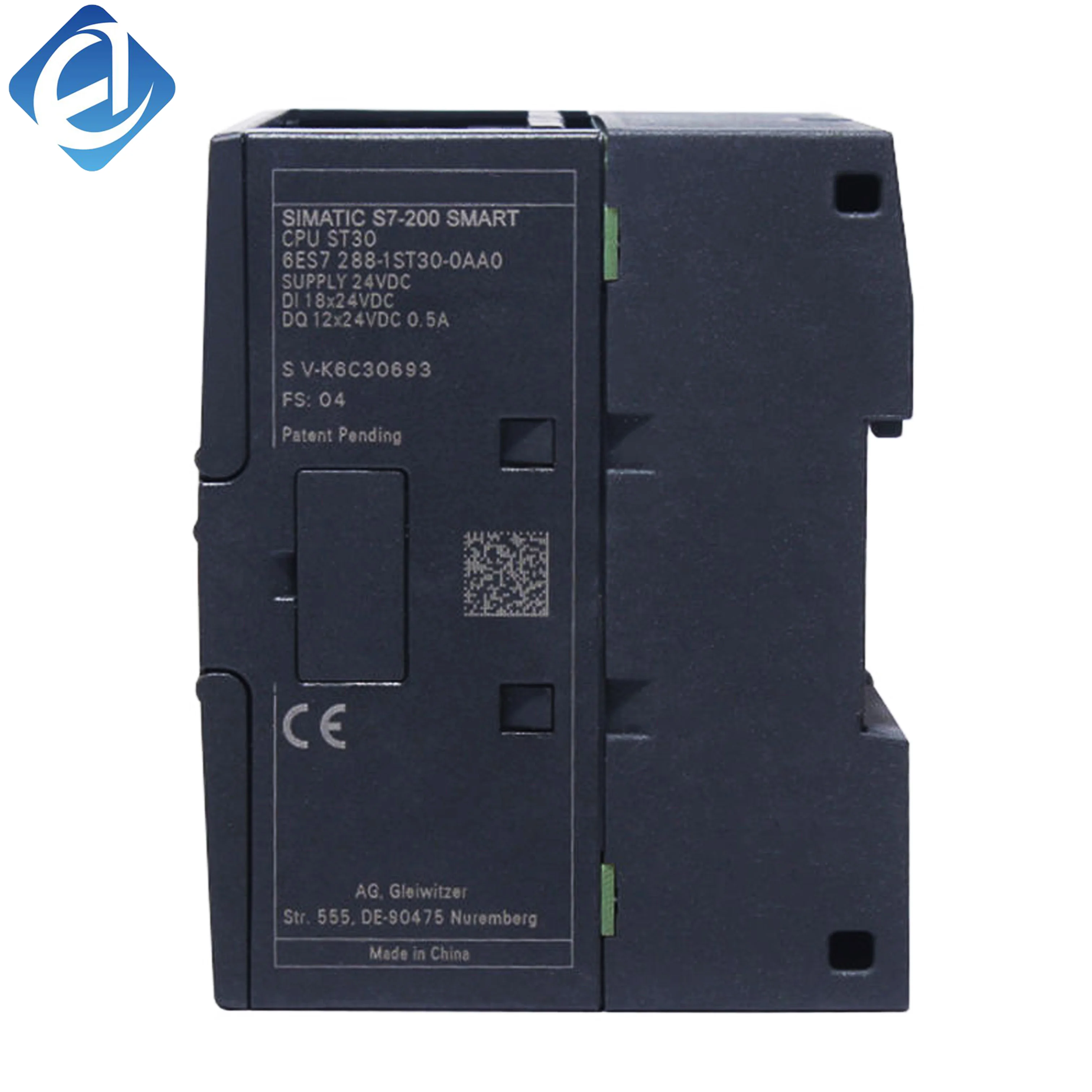 New Original 6ES7 288-1ST30-0AA0 6ES7288-1ST30-0AA0 CPU module for Siemens SIMATIC S7-200 SMART series. Features 18 digital inputs, 12 digital outputs, 24V DC supply, high-speed processing, and communication support. 