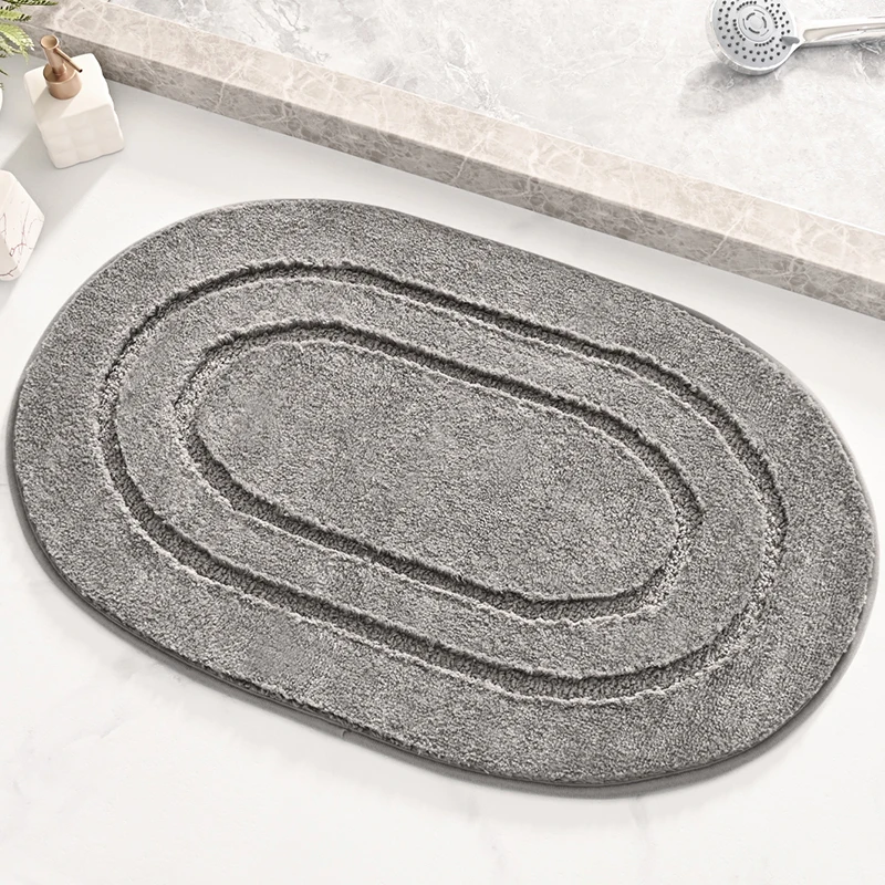 Popular Oval Super Absorbent Rugs Bathroom Anti Slip Microfiber Shower Bath Mats