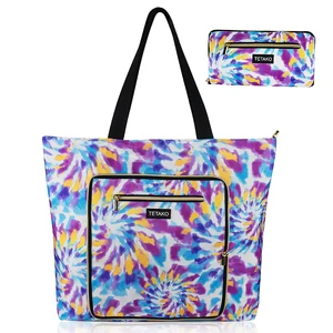 Large Women Luxury Custom Print Logos Reusable Grocery Beach Tote Foldable Shopping Bag