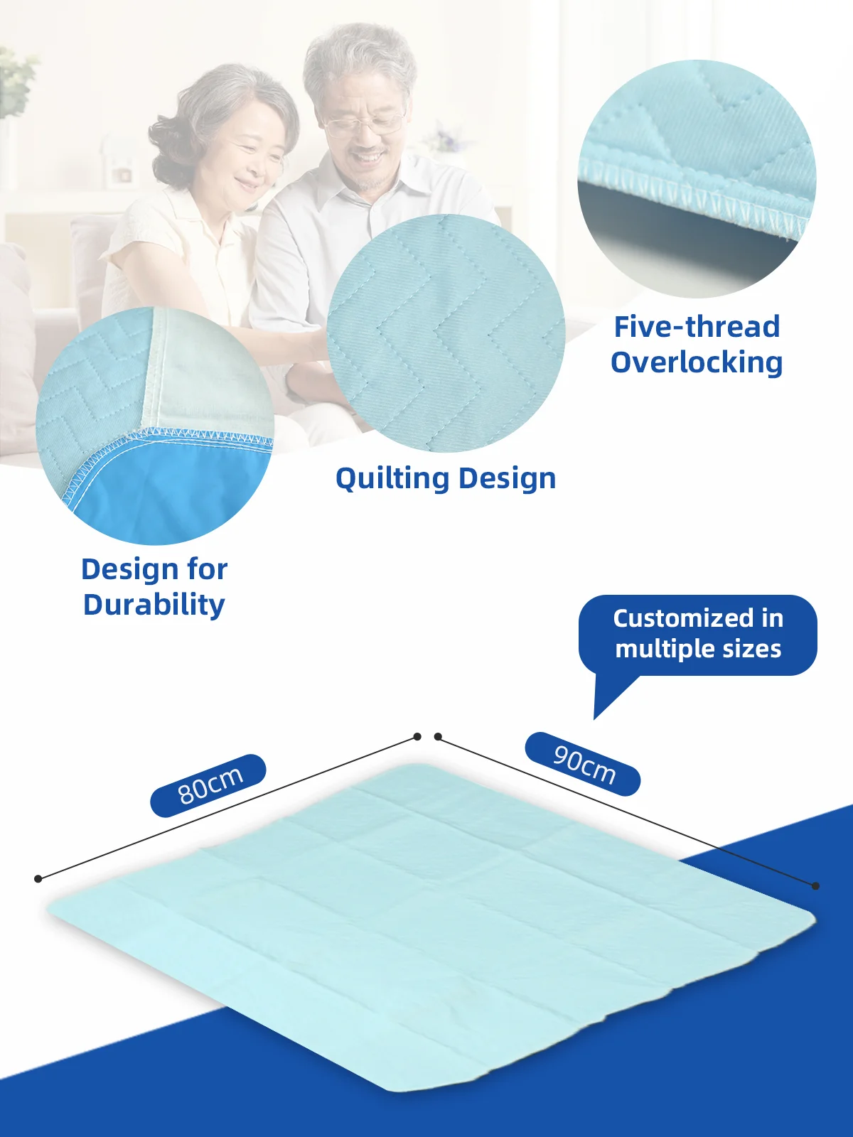 Wholesale Bed Pads Washable Waterproof Underpads Super Absorbency Reus - product detail 1