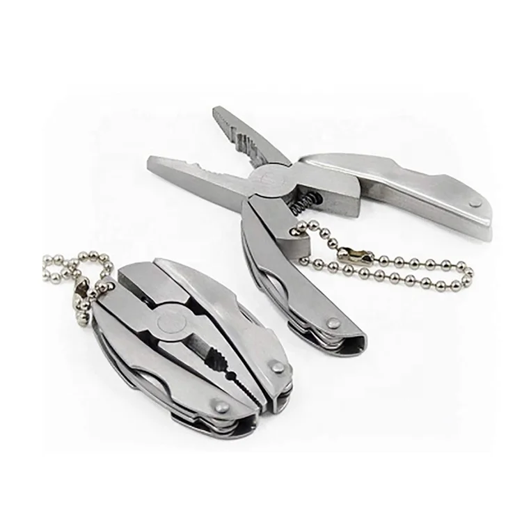 Stocked Stainless Steel Keychain Multi Tool Mini Plier Pocket Multi Tool Ball Chain Plier