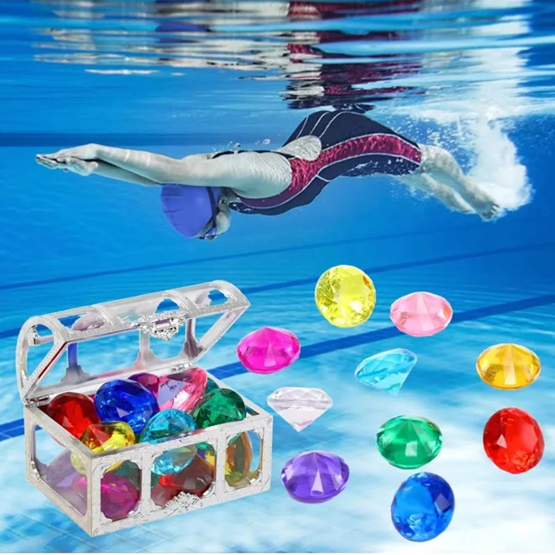 Jouet De Piscine – Chasse Au Trésor Sous-marine Avec 64 Pierres Précieuses Et 35 Cartes étanches, Dès 6 Ans