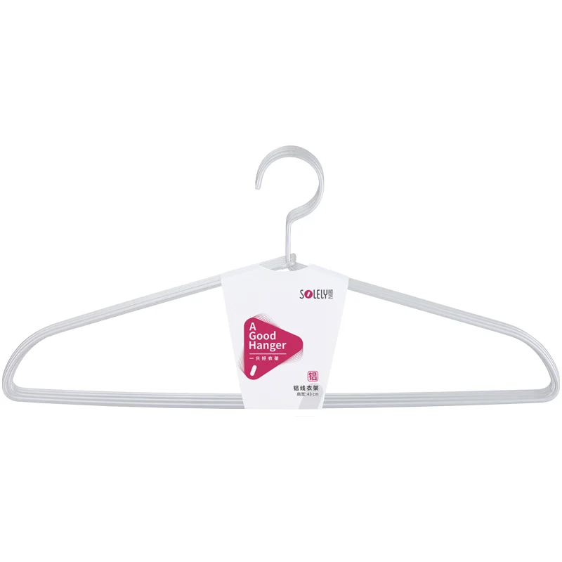 SOLELY SY380 factory wholesale hotsale drip dry non-slip Aluminum Clothes Wire Hanger