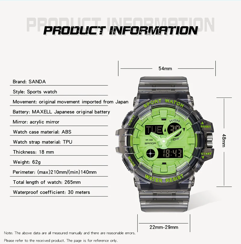 Sanda Trendy Sports Watch
