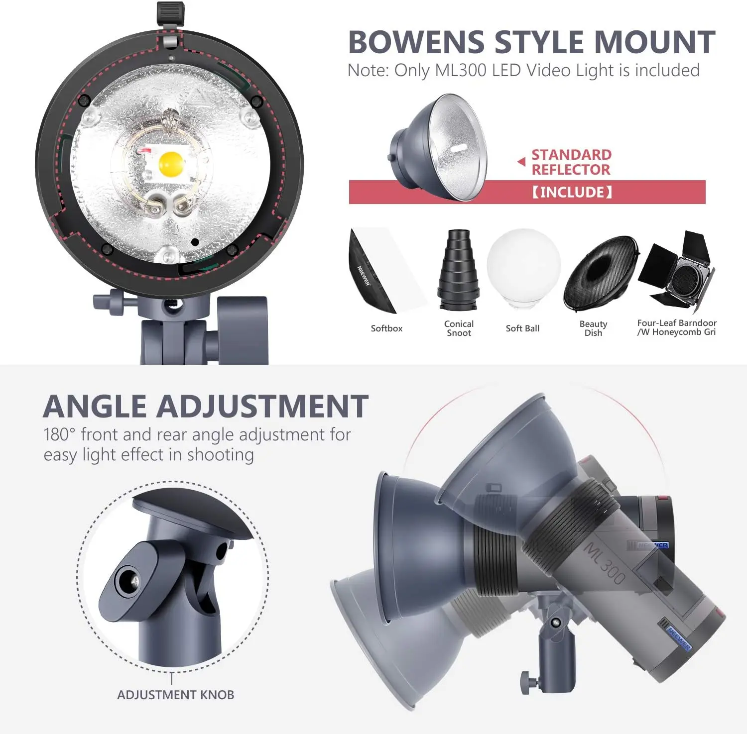 NEEWER Q300 300ws Outdoor Studio Flash with Wireless Trigger
