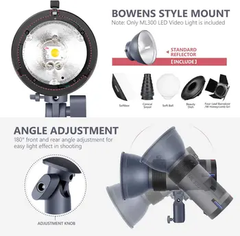 NEEWER Q300 300Ws 2.4G Outdoor Studio Flash with Q Compact Wireless Trigger 7800mAh Li Ion Battery Powered Strobe Light product image