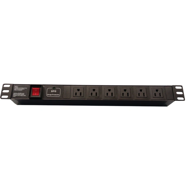USA 6-Port PDU Power Distribution Unit - 240V 15A Surge Protector