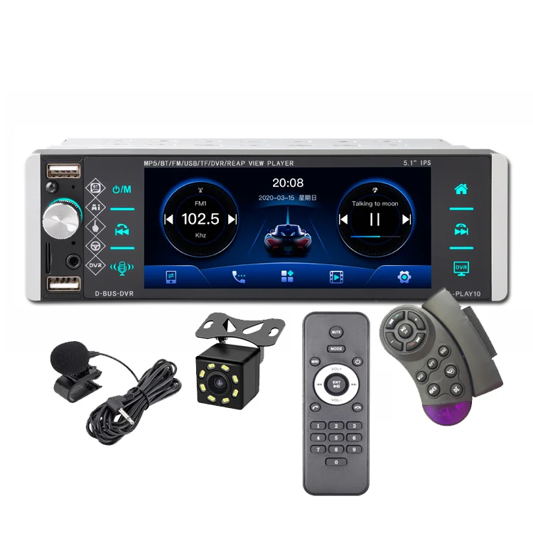 1 Din Autoradio Bluetooth Mp5 Player 5.1 Inch Car Radio Stereo Ips