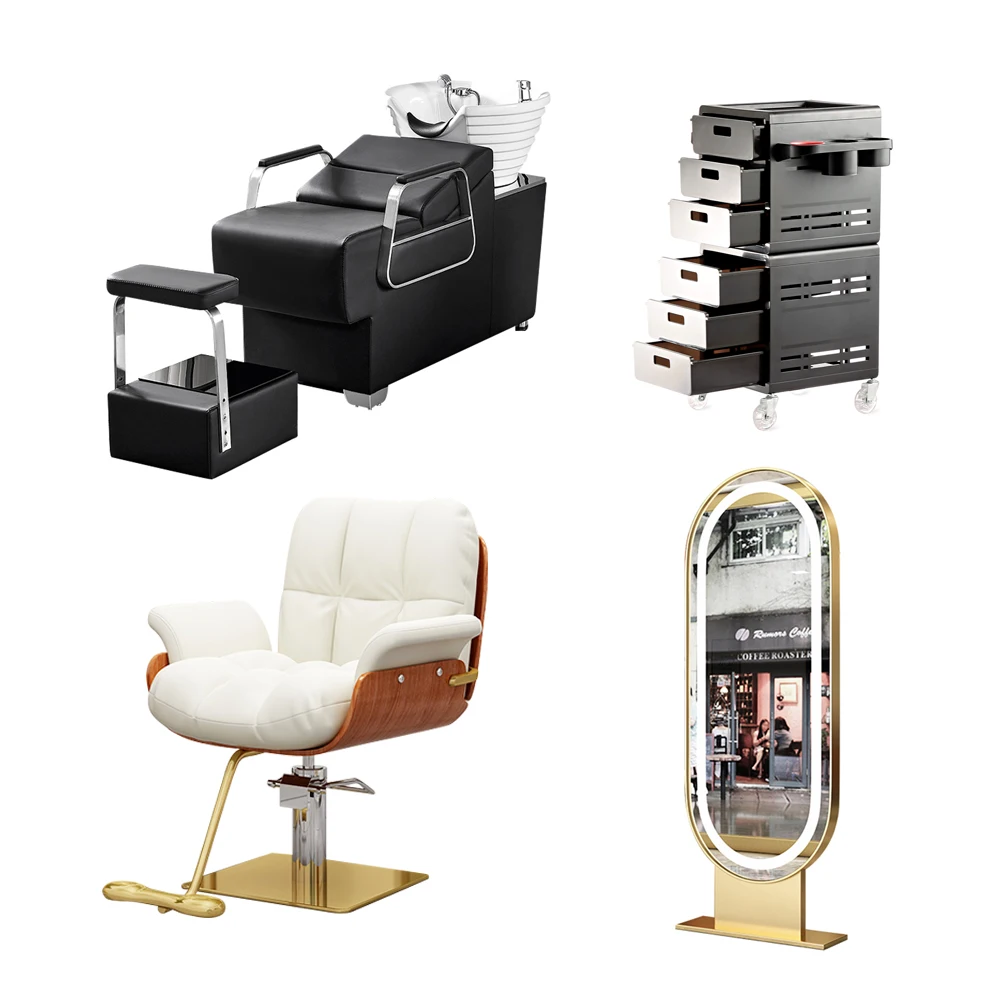 Modern Beauty Salon Furniture Sets Modern Luxury Yellow Barber Chairs