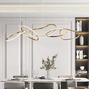 New Design Minimalist Silicone Chandelier Restaurant Kitchen Loft Nordic Silicone Ring Led Pendant Light