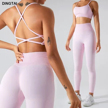 2023 Sexy Yoga Sets Women Gym Clothes Ensemble Workout Clothes For Women  Fitness Leggings Women Cropped Top Sports Pants - Yoga Sets - AliExpress