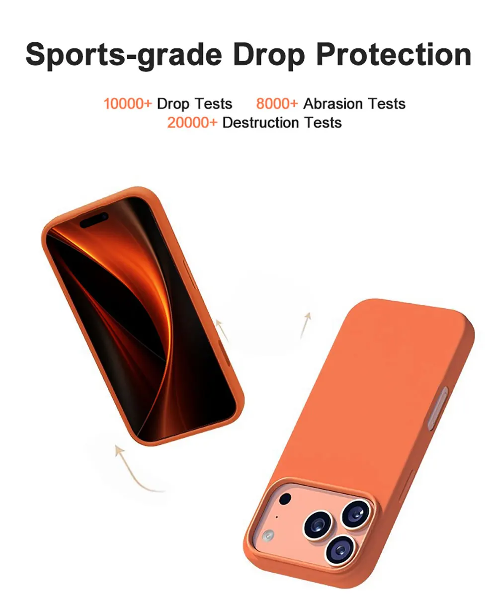 Laudtec Elastic Liquid Silicone Phone Case Shockproof Real Silicone Mobile Phone Case Shell for iPhone 17 16 15 Pro Max