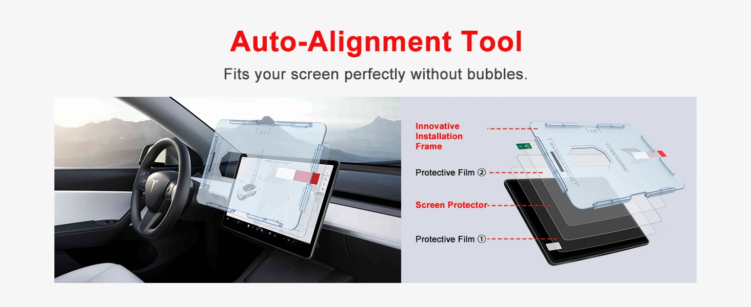 Amazon Hot Selling Easy Kit Apply Ag Matte Tempered Glass Touch Car