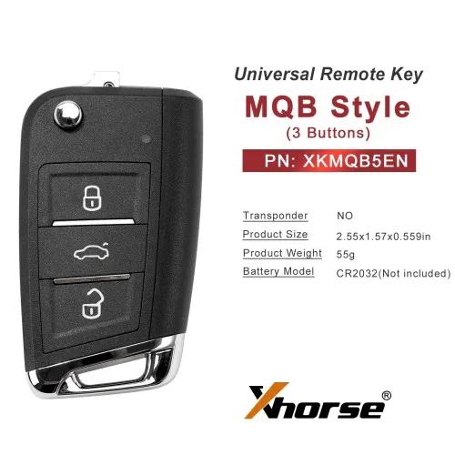 XHORSE XKA620EN Smart Key für Audi A6L 2. Generation, 3 Tasten, Universal-Fernbedienung, 5 Stück/Set_voghion.com