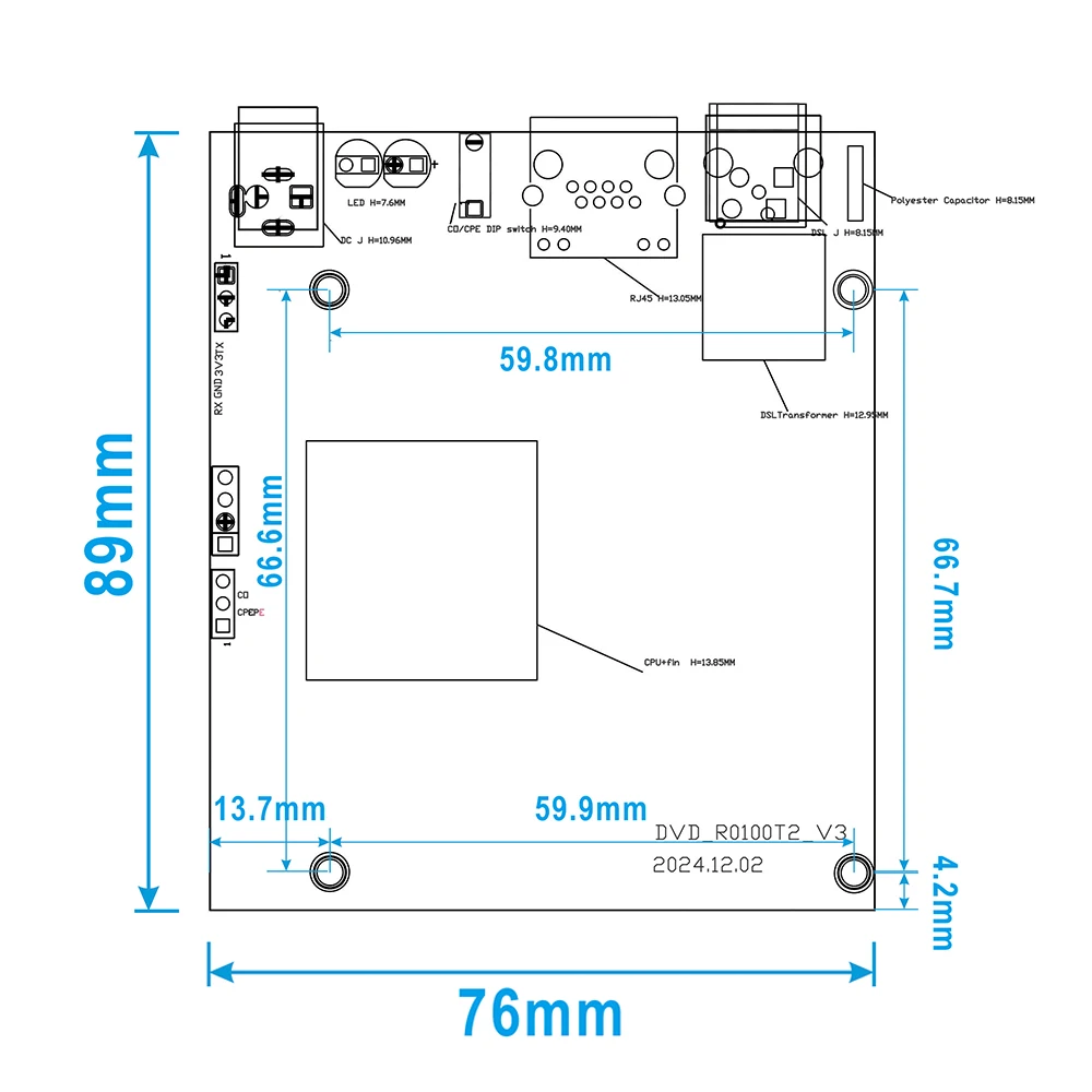 Ethernet Over VDSL2 Repeater 10/100/1000Mbps 3KM Phone Line 2 Wire Ethernet Extender