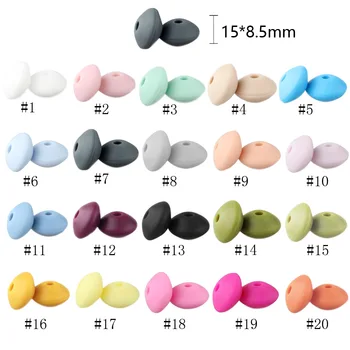 Manufacturer-Supplied 15MM Flat Silicone Spacer Beads DIY Pacifier Anti-Drop Chain Accessories Jewelry Making & Toys Loose Beads