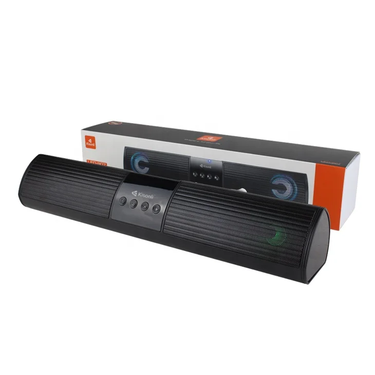 Kisonli Sound System LED  Light Support USB Flash Portable Wireless Soundbar Speaker